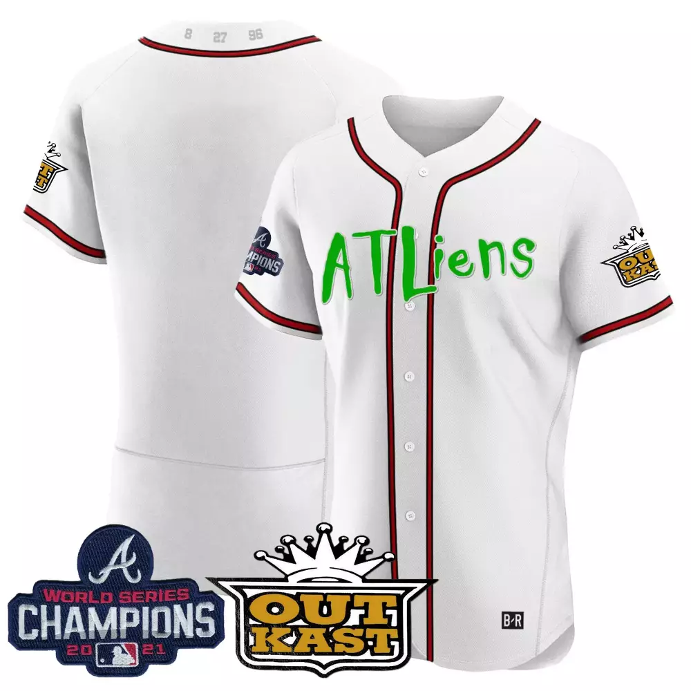 team white mens atlanta braves atliens champions cool base jersey all stitched
