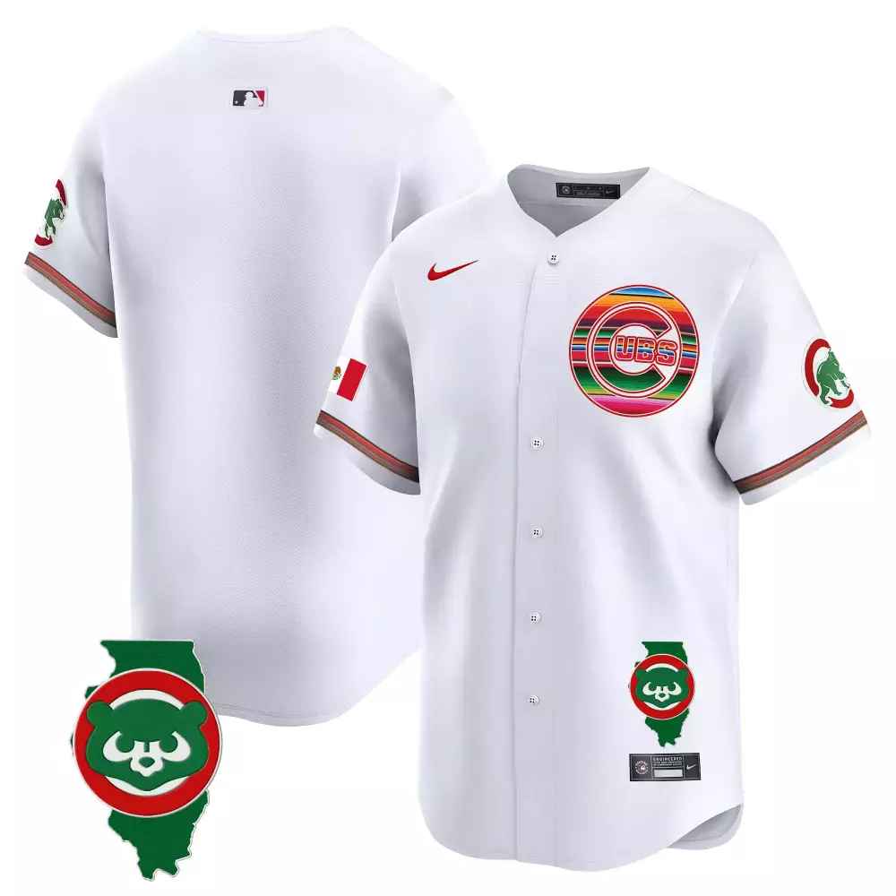 team white mens chicago cubs illinois patch vapor premier limited jersey v2 all stitched