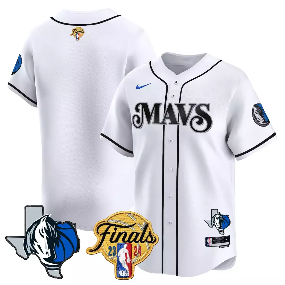 team white gold mens dallas mavericks 2024 finals texas patch baseball jersey all stitched