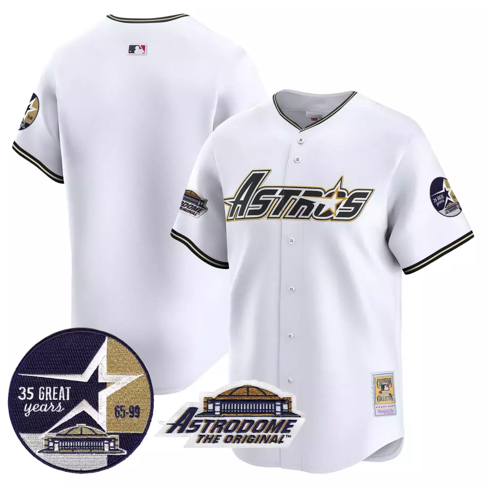 team white mens houston astros 1999 throwback 35th astrodome patch vapor premier limited jersey v2 all stitched