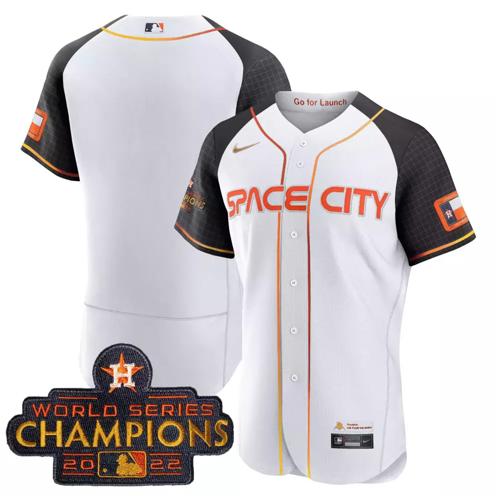 team white mens houston astros 2023 space city champions alternate flex jersey all stitched