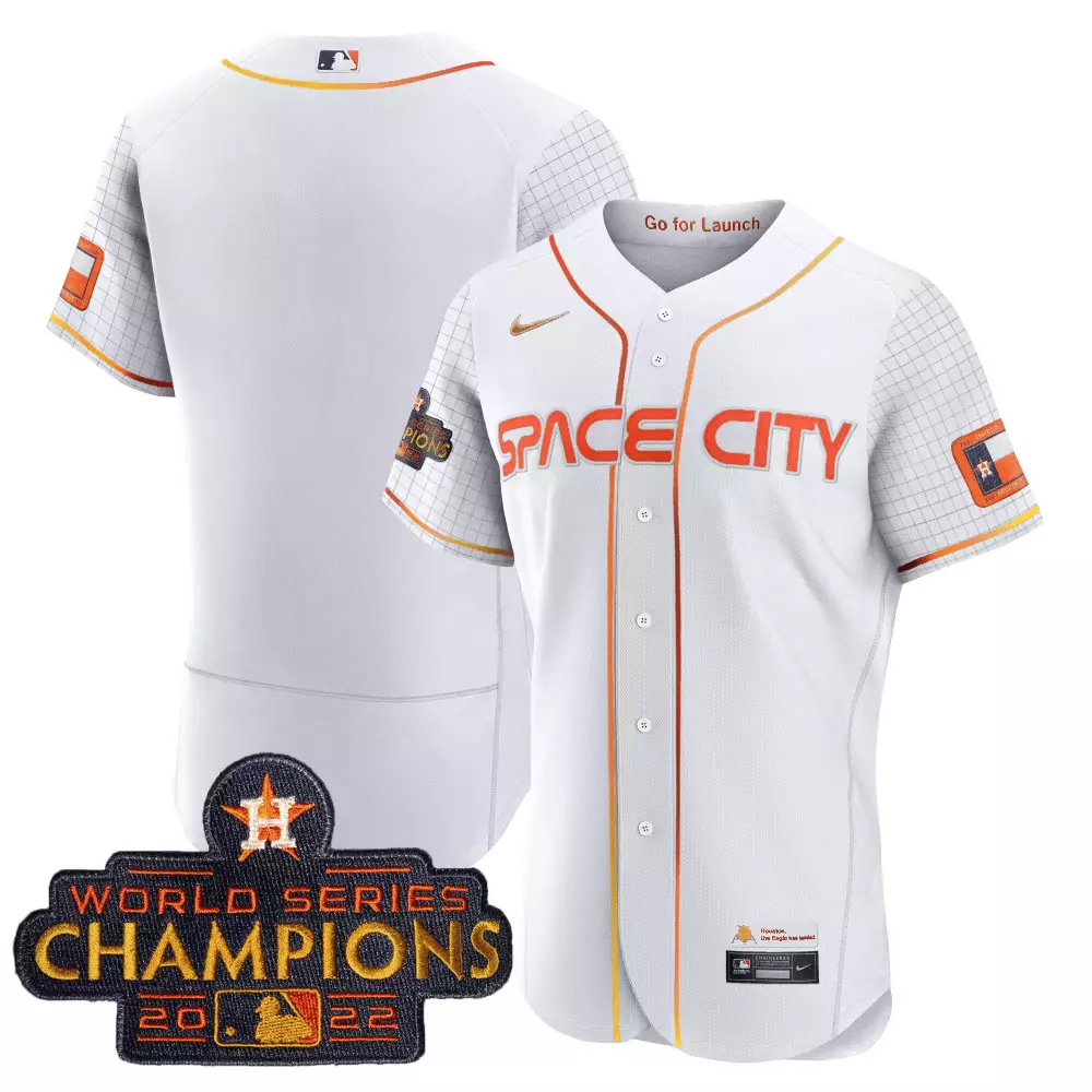 team white mens houston astros 2023 space city champions alternate flex jersey all stitched