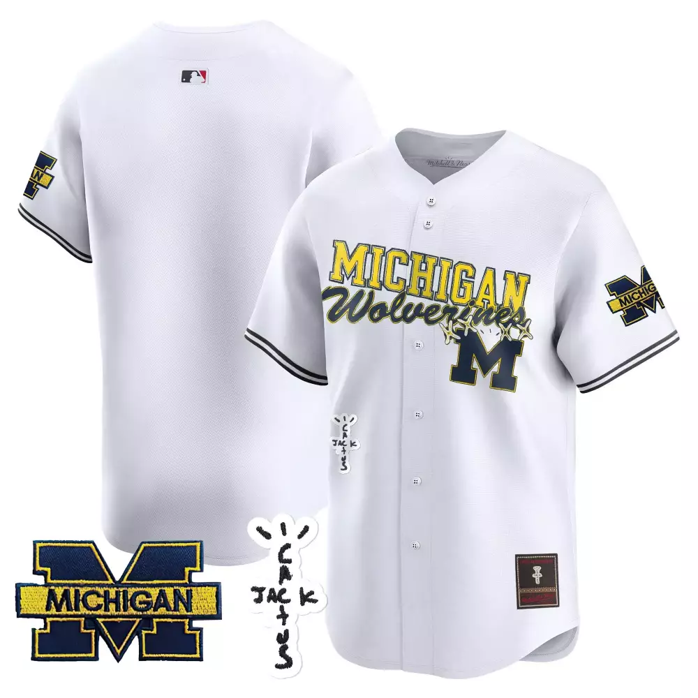 team navy mens michigan wolverines cactus jack baseball jersey all stitched