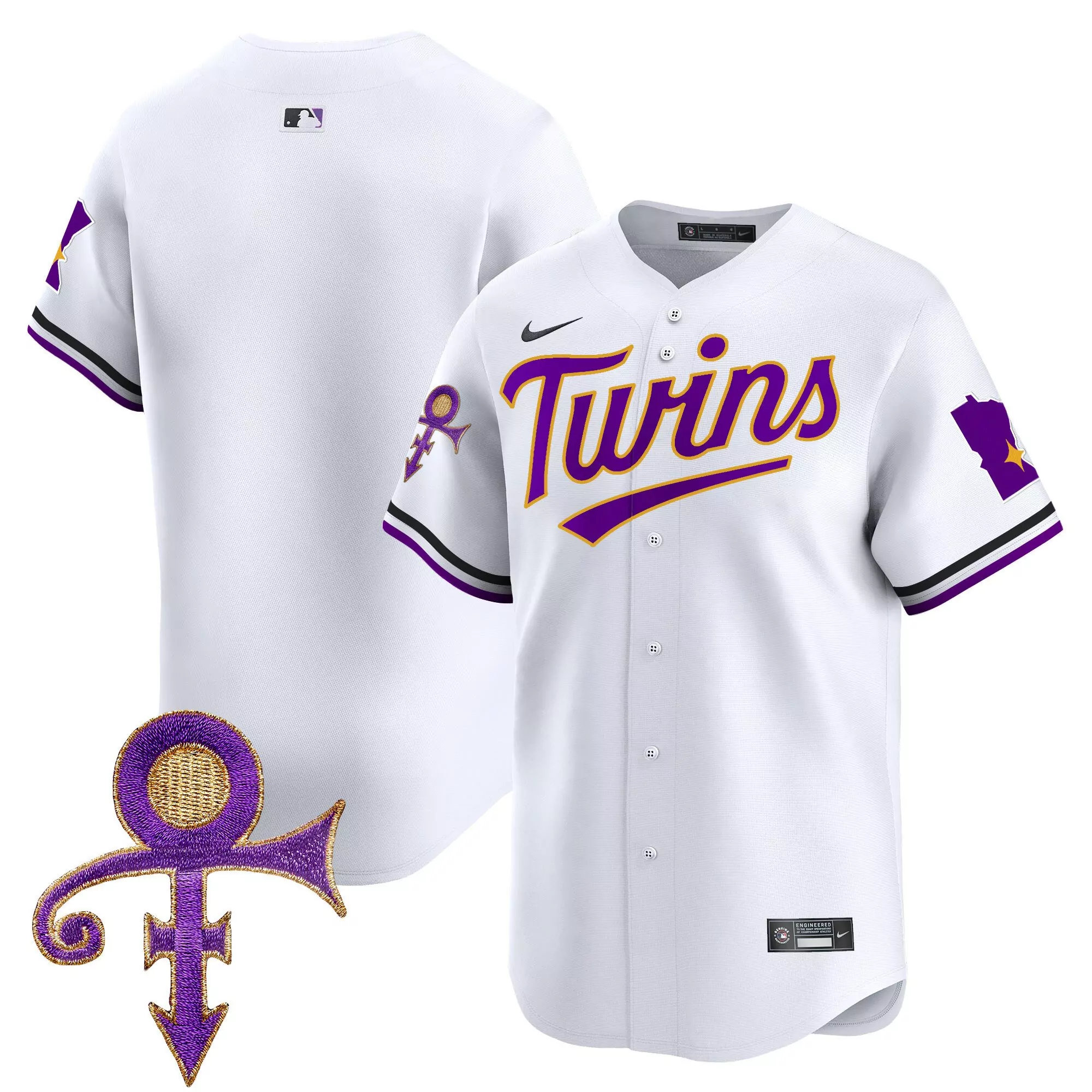 team white gold womens minnesota twins prince patch vapor premier limited jersey v4 all stitched