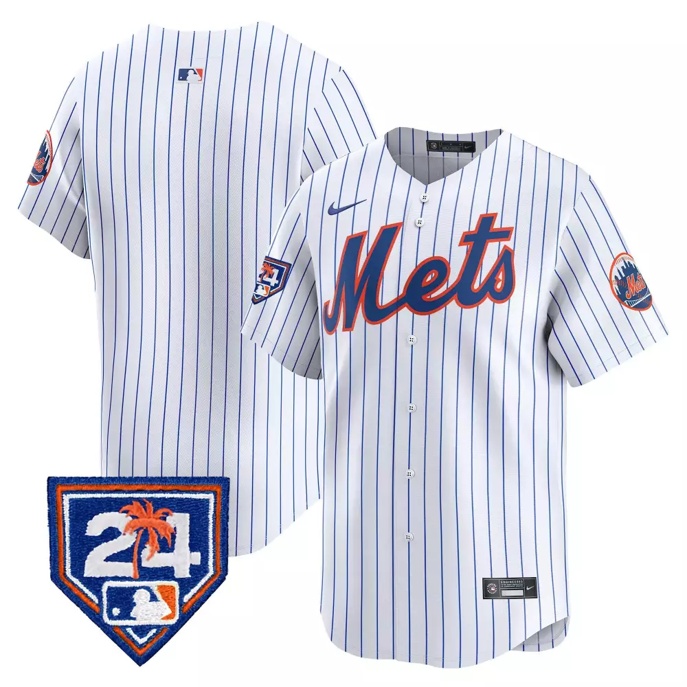 team white mens new york mets 2024 spring training vapor premier limited jersey all stitched