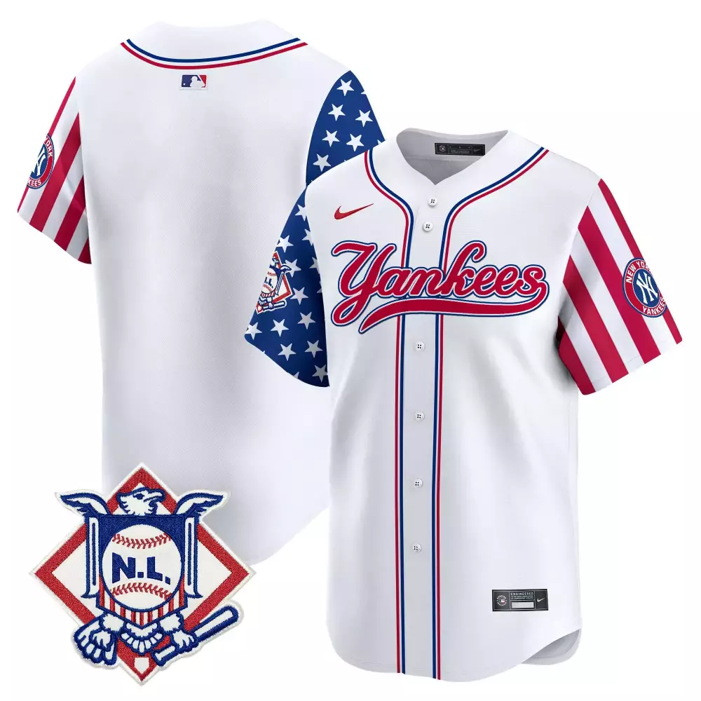 team white mens new york yankees 2024 fourth of july vapor premier limited jersey v3 all stitched