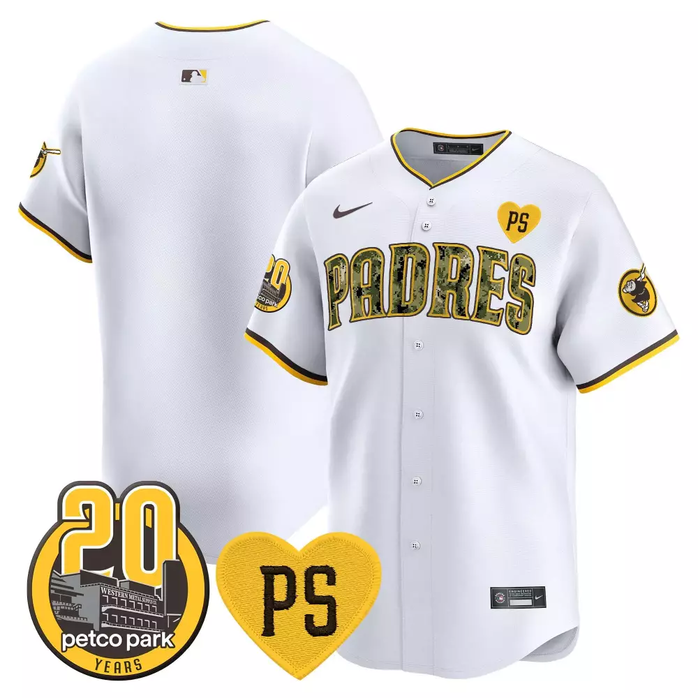 Peter San Diego Padres 20th Patch Jersey | Limited Edition Vapor Premier | All Stitched Fan Gear | For Men, Women & Youth