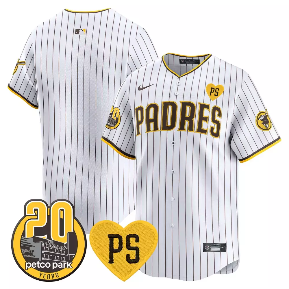 Peter San Diego Padres 20th Patch Jersey | Vapor Premier Limited Edition | All Stitched Fan Gear | For Men, Women & Youth