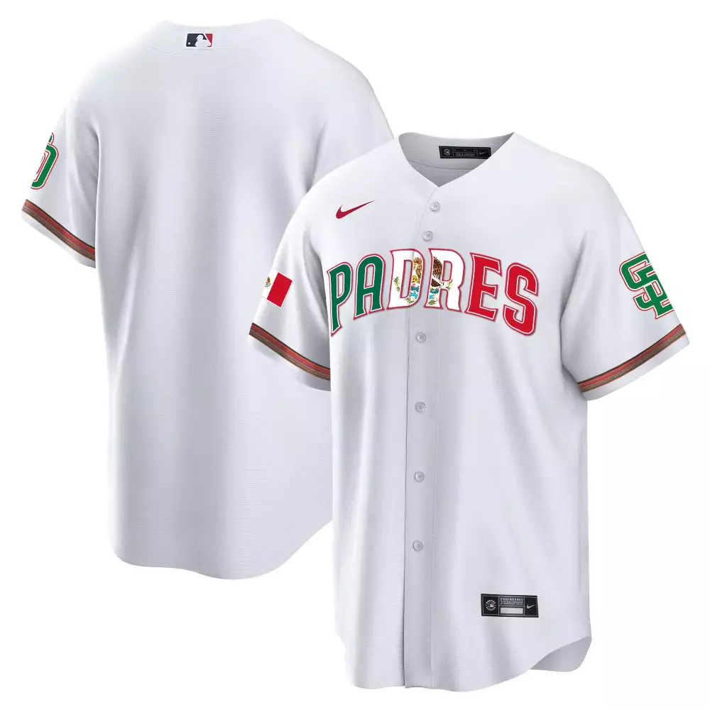team white mens san diego padres mexico cool base limited jersey v2 all stitched