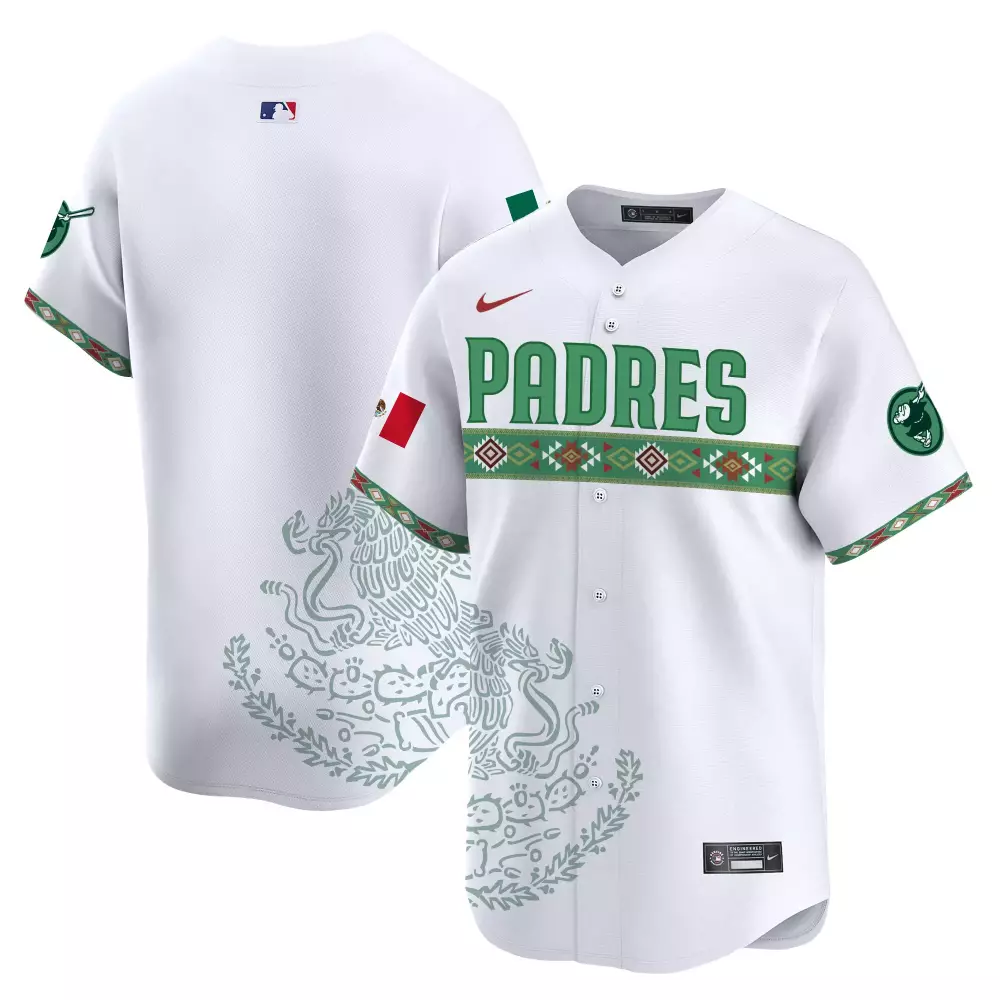 team white mens san diego padres mexico cool base limited jersey v2 all stitched