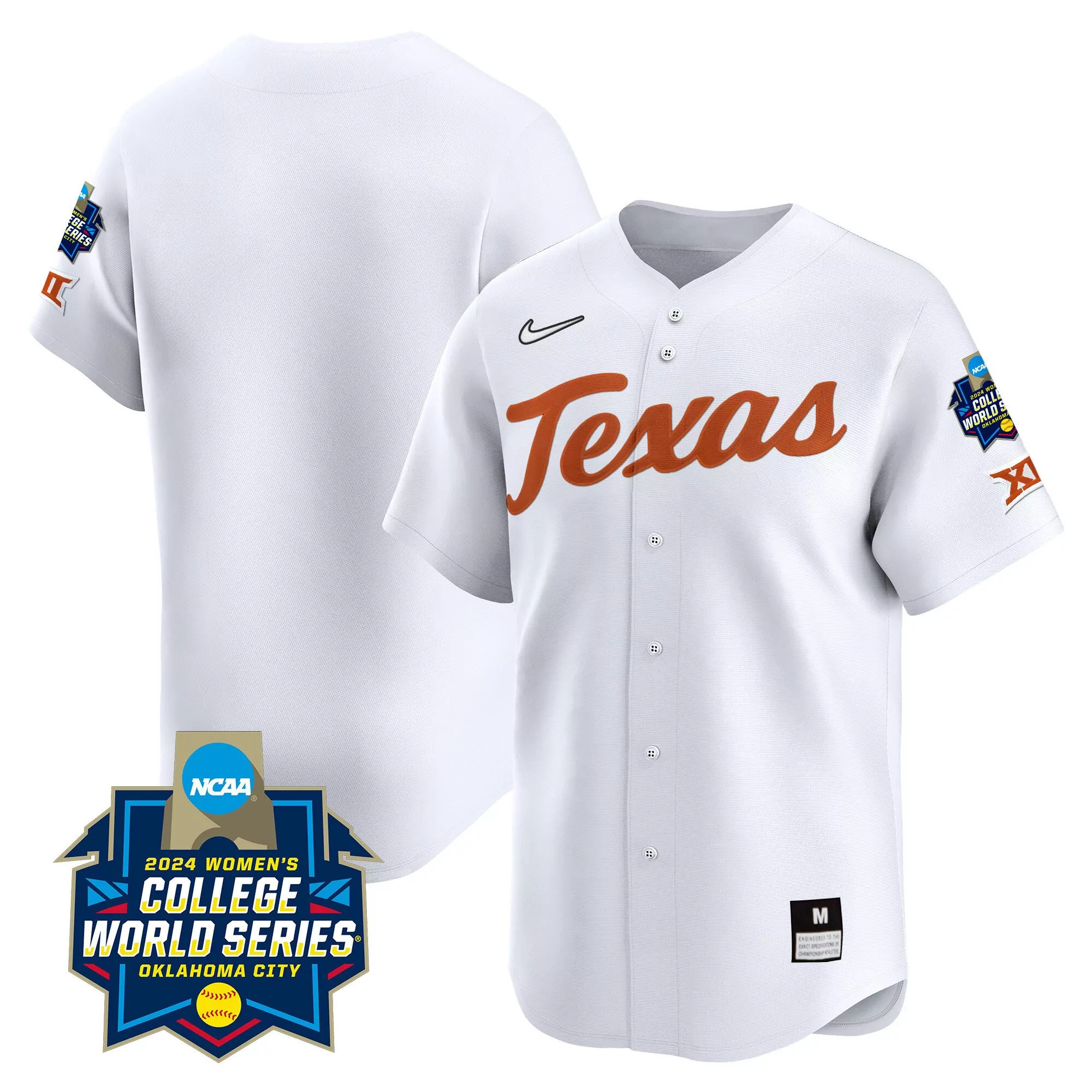 team white mens size texas longhorns womens college world series champions vapor premier limited jersey all stitched