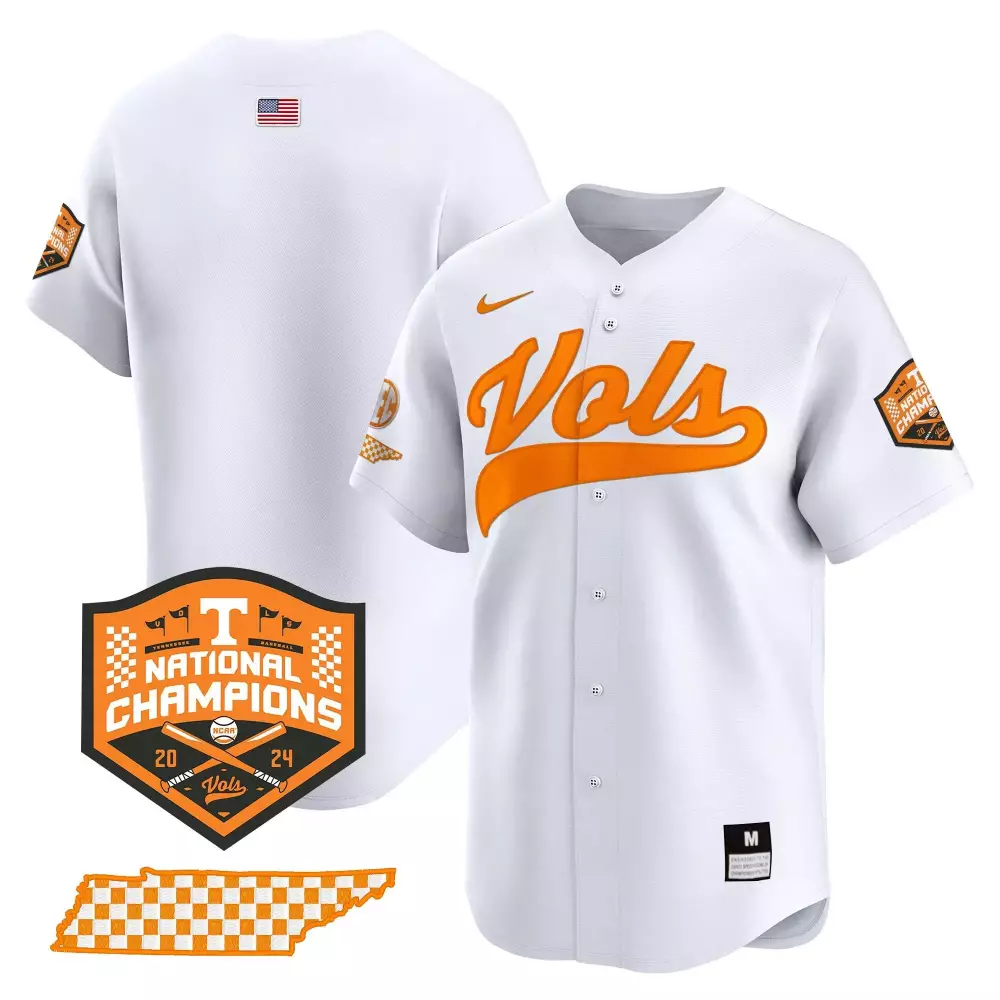 team white mens tennessee volunteers 2024 champions vapor premier limited jersey all stitched