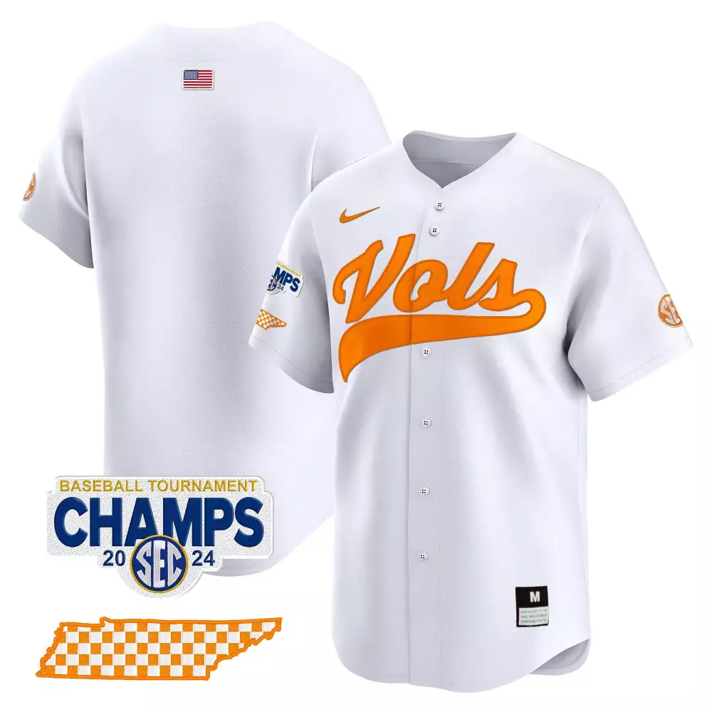 team white mens tennessee volunteers 2024 champions vapor premier limited jersey all stitched
