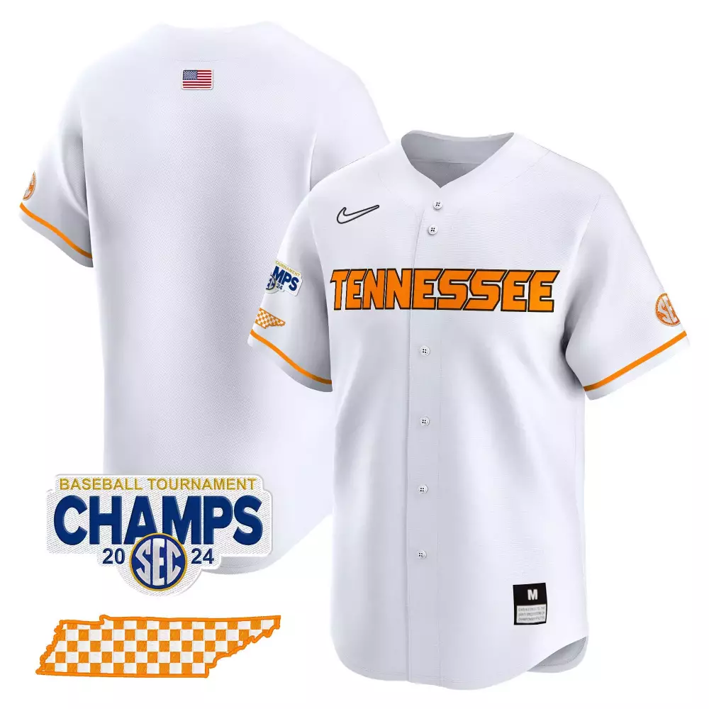 team white mens tennessee volunteers 2024 tournament champions vapor premier limited jersey v2 all stitched