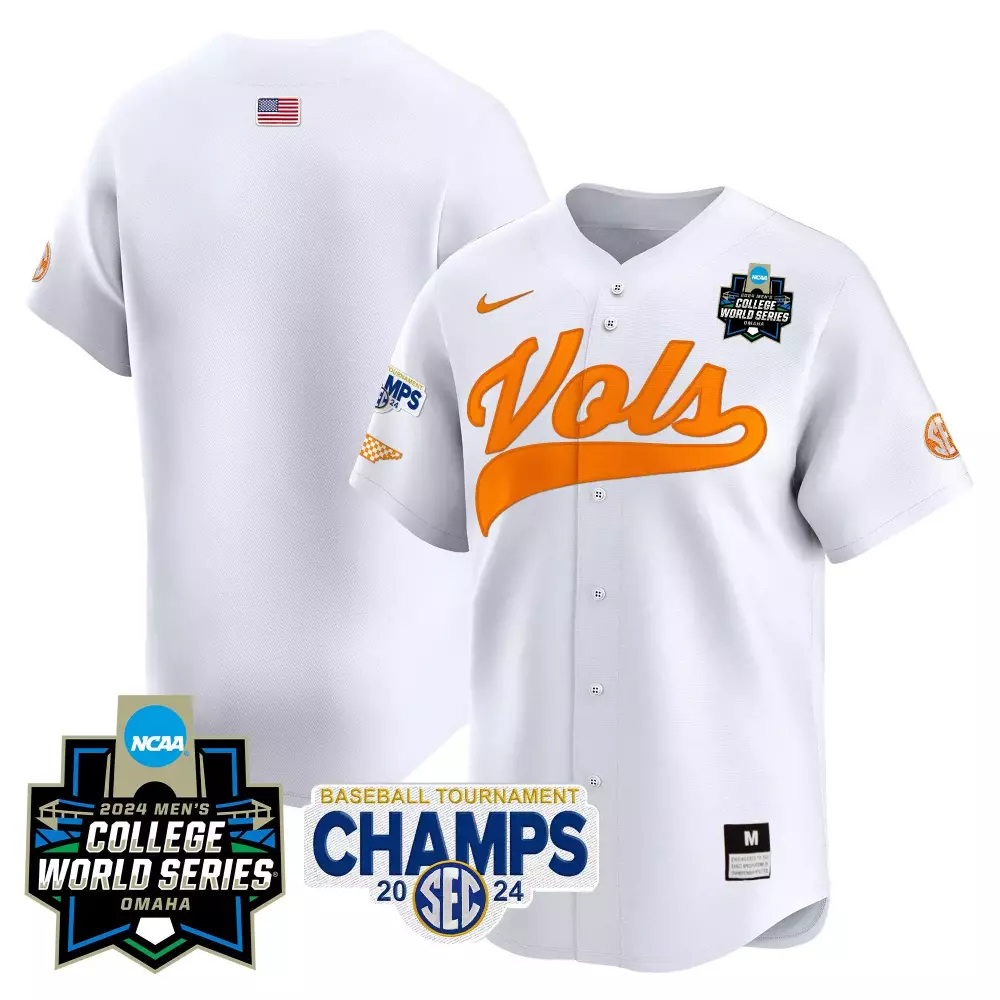 team white mens tennessee volunteers 2024 tournament champions vapor premier limited jersey v2 all stitched