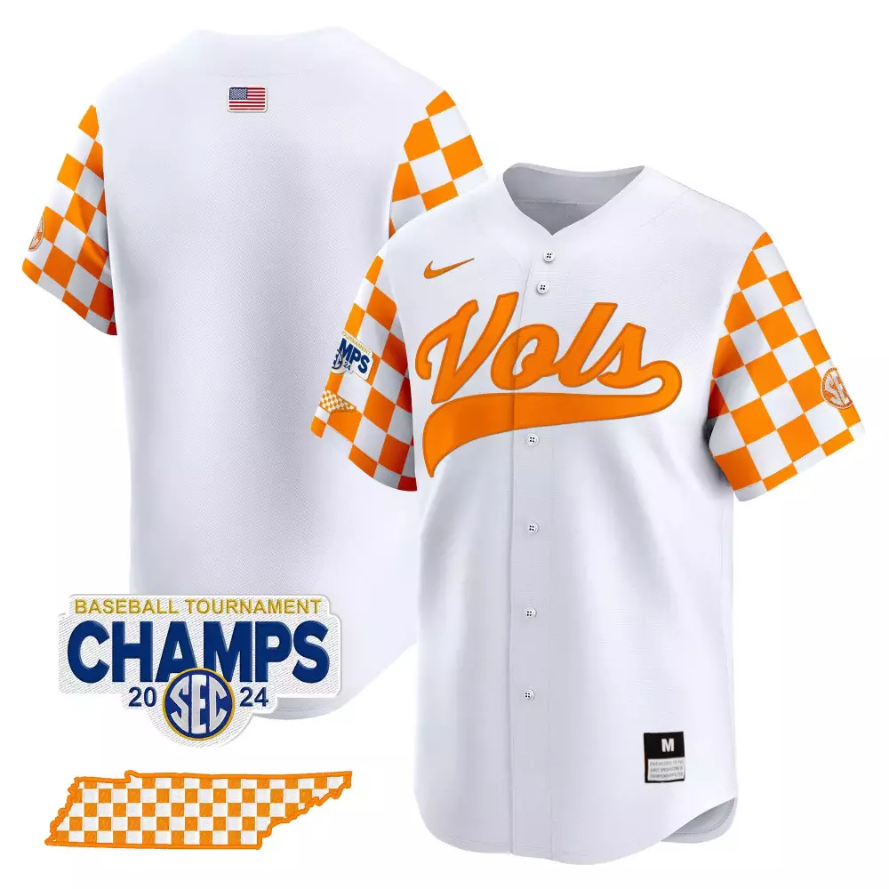 team white mens tennessee volunteers 2024 tournament champions vapor premier limited jersey v2 all stitched