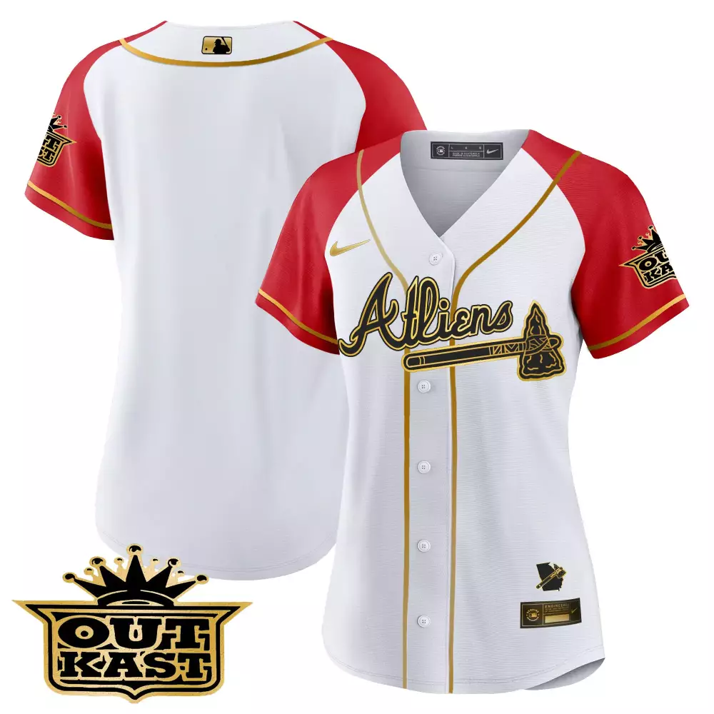 team white navy mens atlanta braves atliens gold alternate flex base jersey all stitched