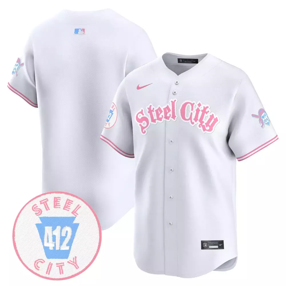 team white unisex pittsburgh pirates bubblegum pink vapor premier limited jersey v2 all stitched