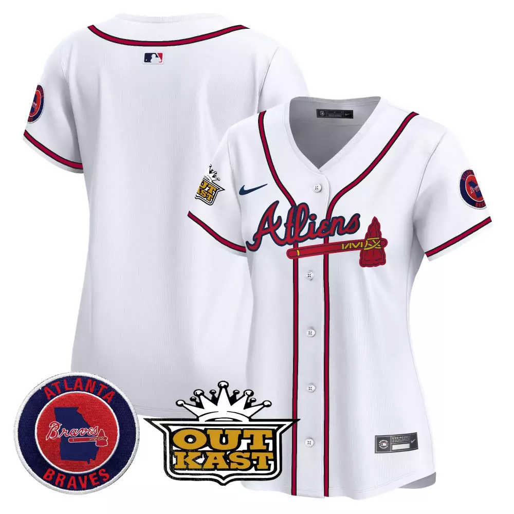 team white womens atlanta braves atliens the a baseball jersey all stitched