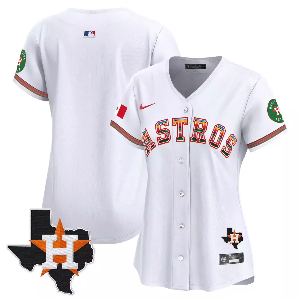 team white womens houston astros mexico baseball limited jersey all stitched