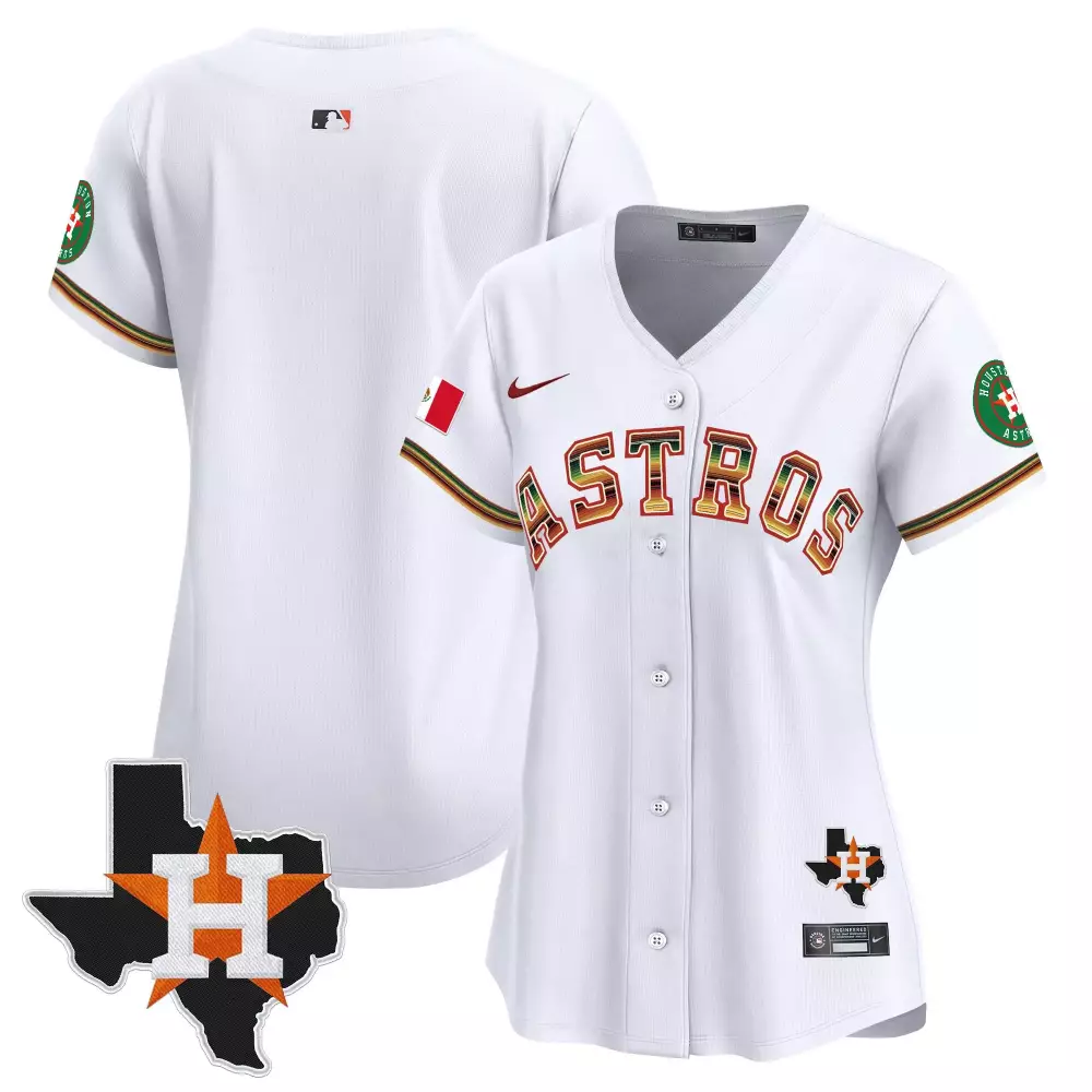 team white womens houston astros mexico baseball limited jersey all stitched