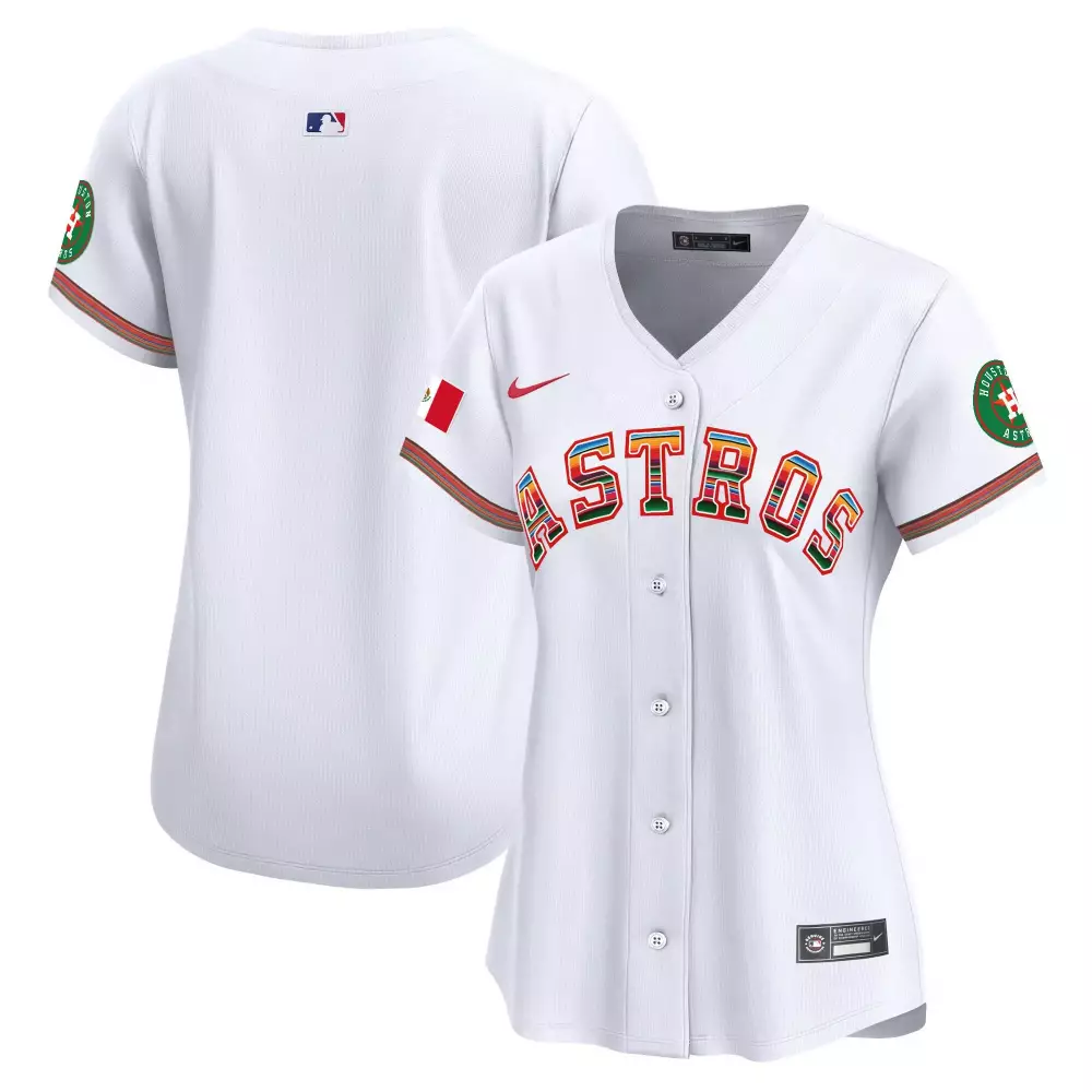 team white womens houston astros mexico baseball limited jersey all stitched