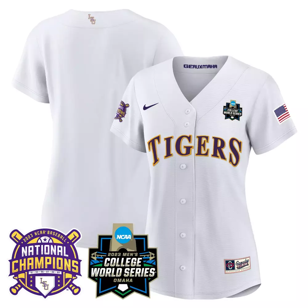 team white stripe mens lsu tigers 2023 national champions jersey all stitched