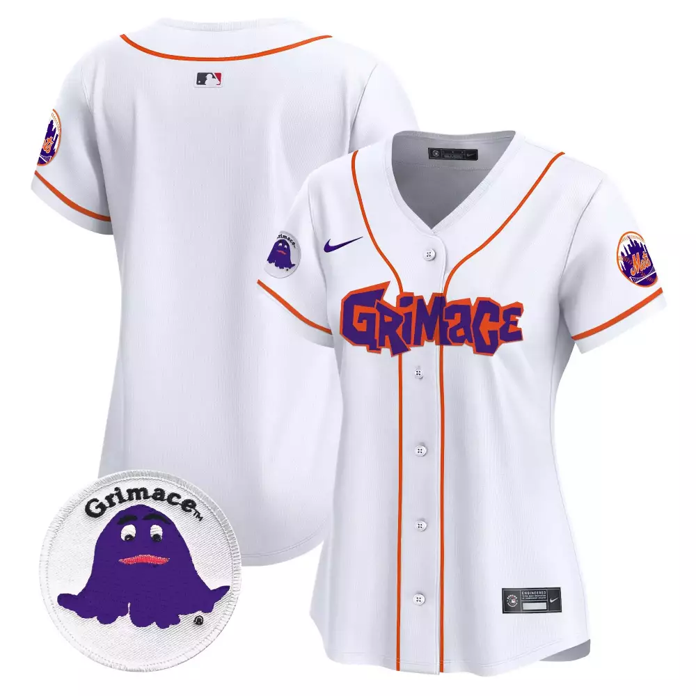 team white womens new york mets grimace vapor premier limited jersey v2 all stitched