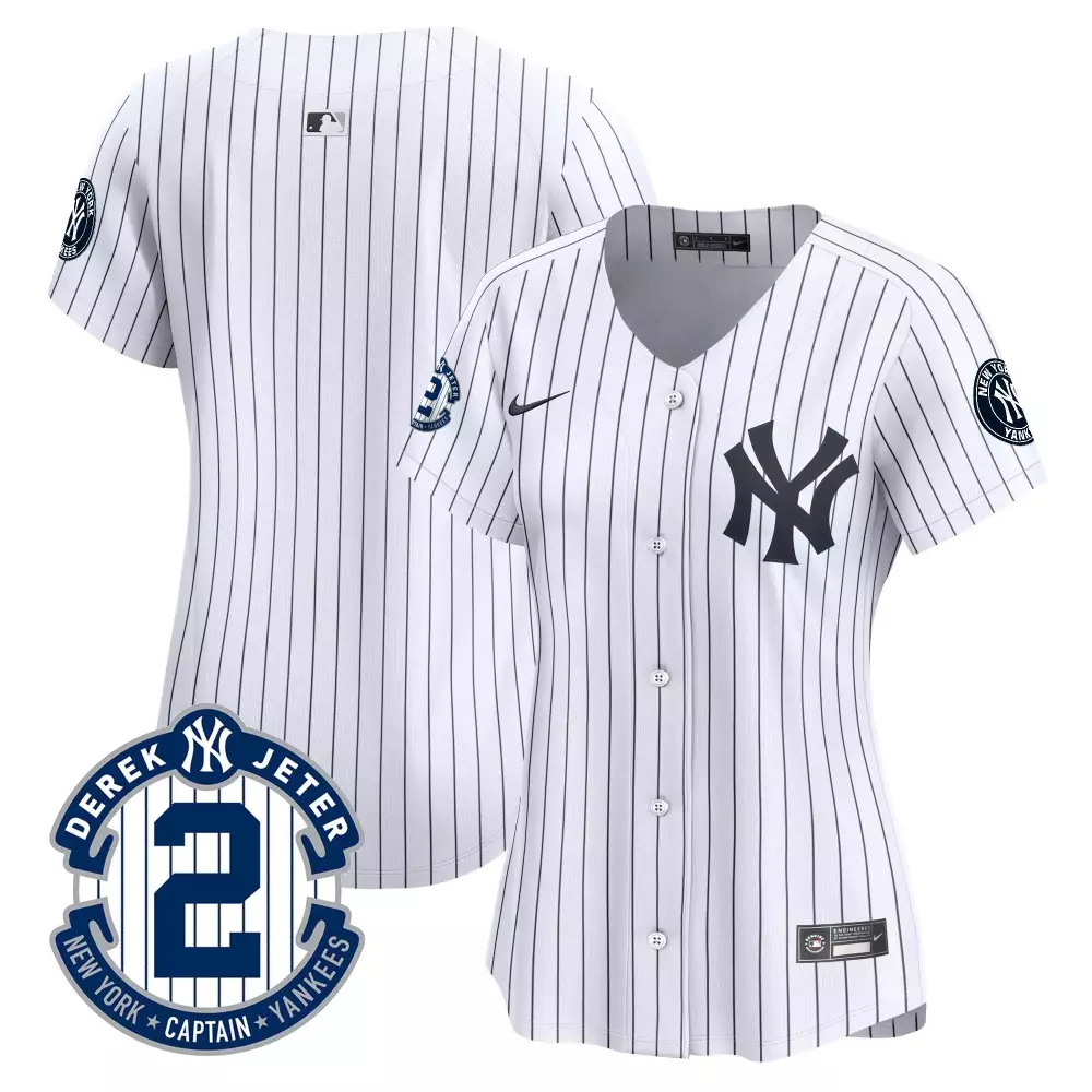 team white womens new york yankees derek jeter patch vapor premier limited jersey all stitched