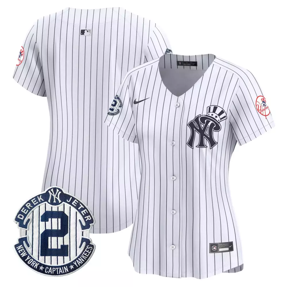 team white womens new york yankees derek jeter patch vapor premier limited jersey all stitched
