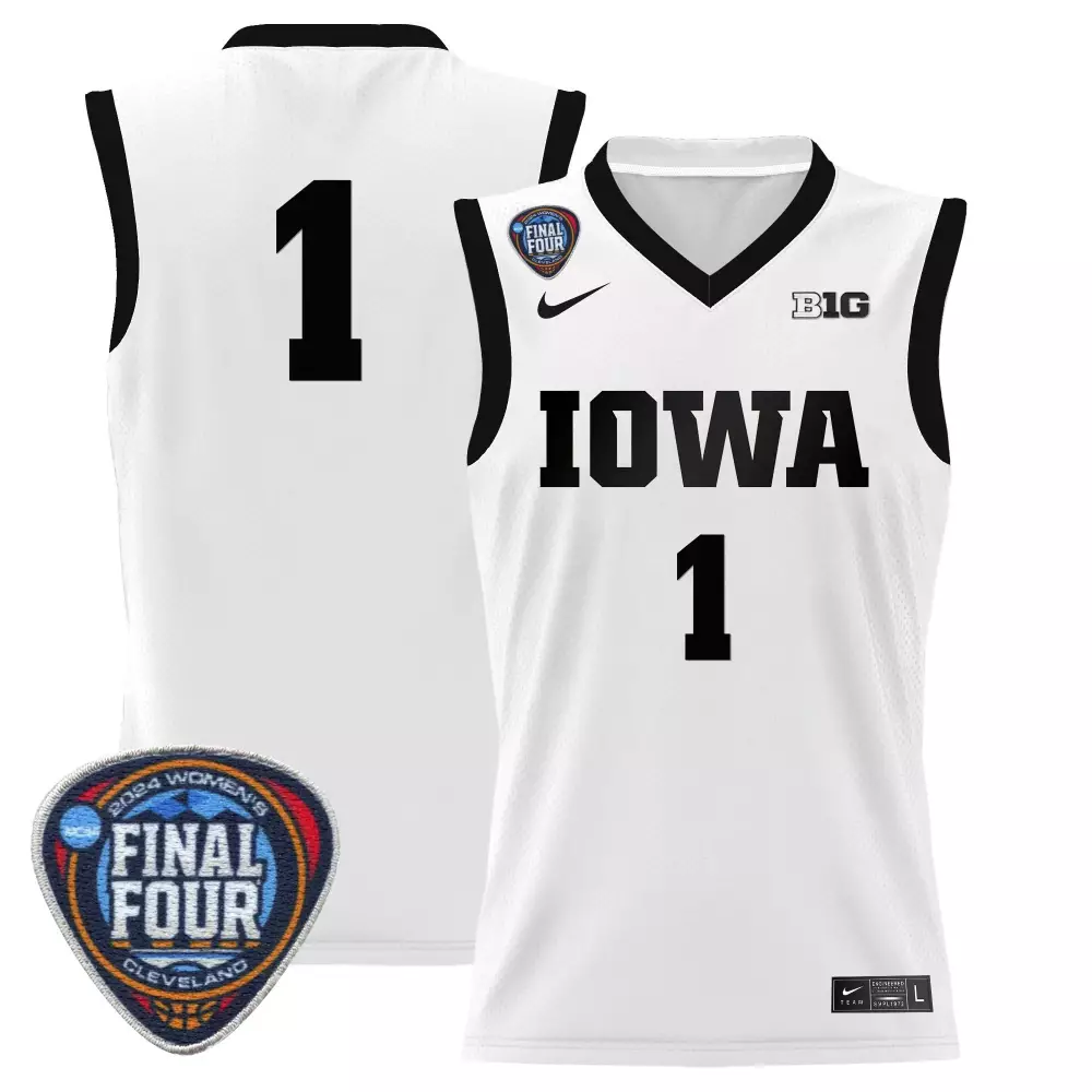 team white mens size iowa hawkeyes 2024 final four basketball jersey women patch all stitched