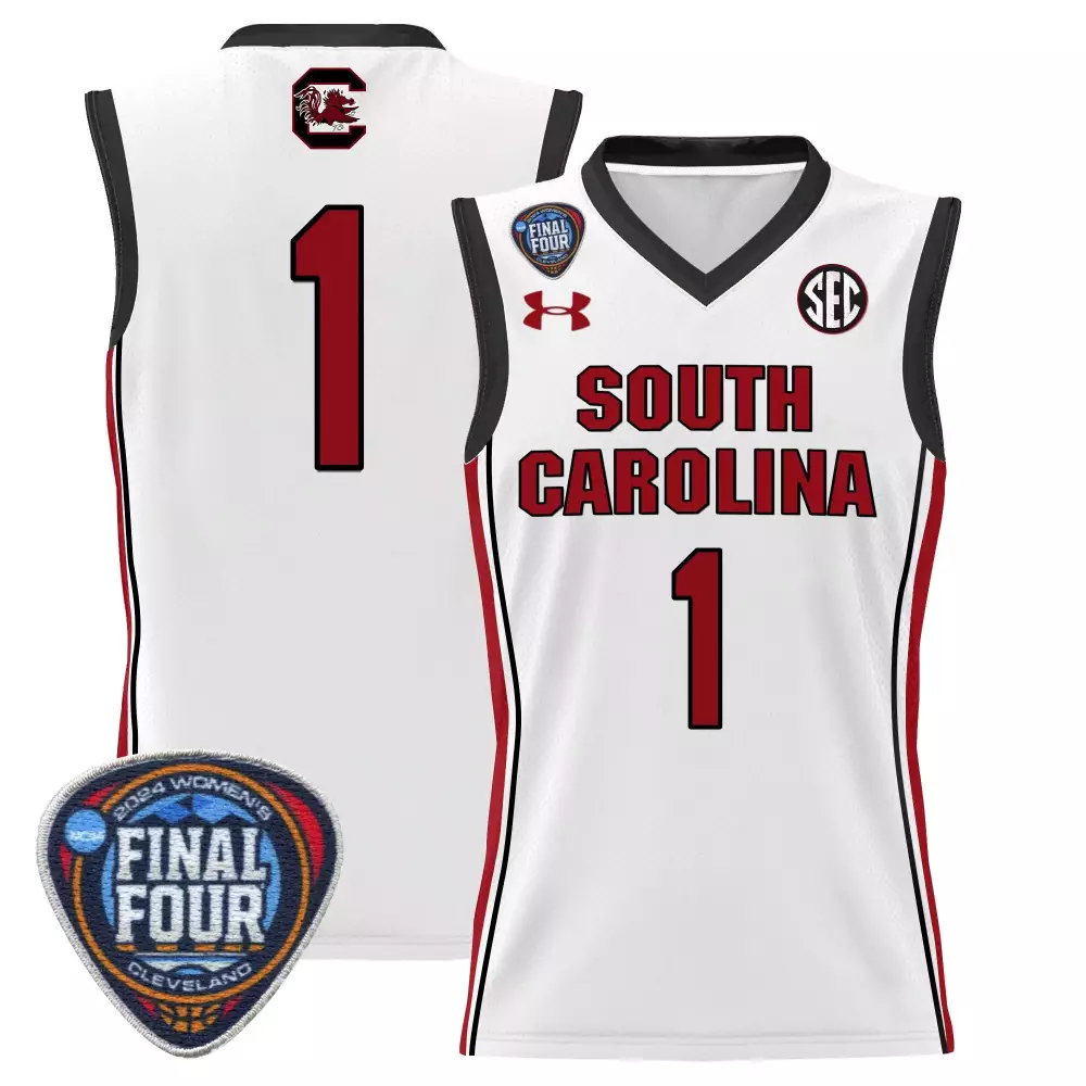 team white womens size south carolina gamecocks 2024 final four basketball jersey v2 women patch all stitched