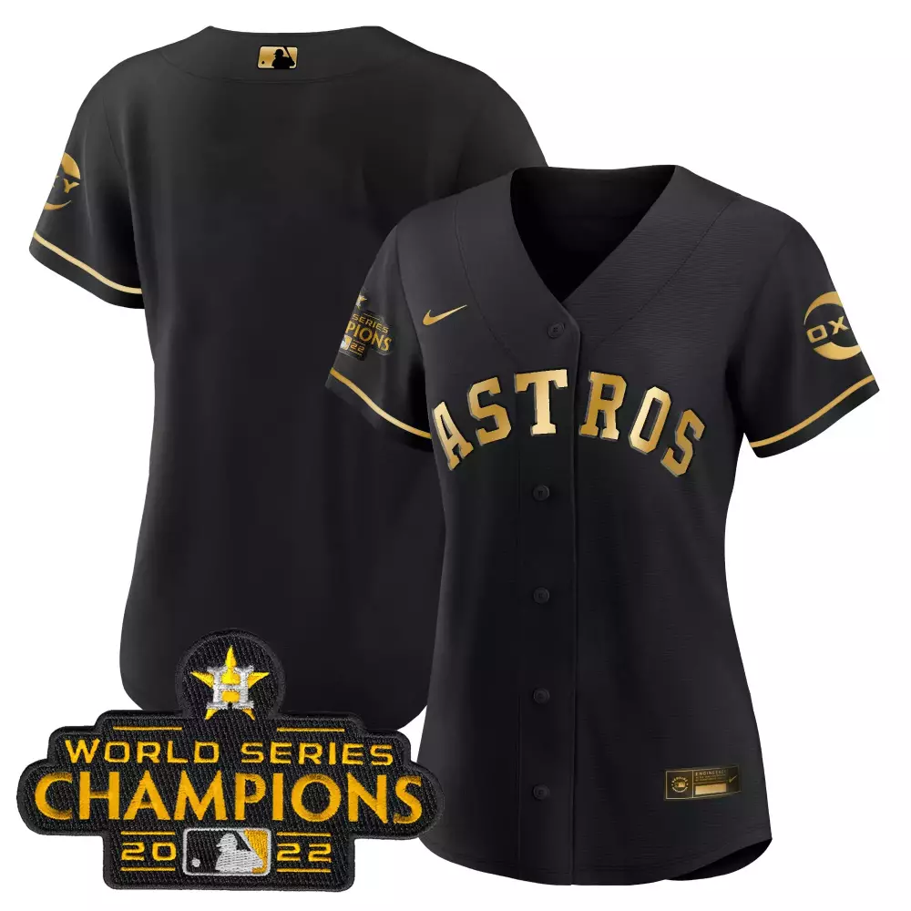 team women cool base houston astros special white gold 2022 world series champions patch jersey n all stitched
