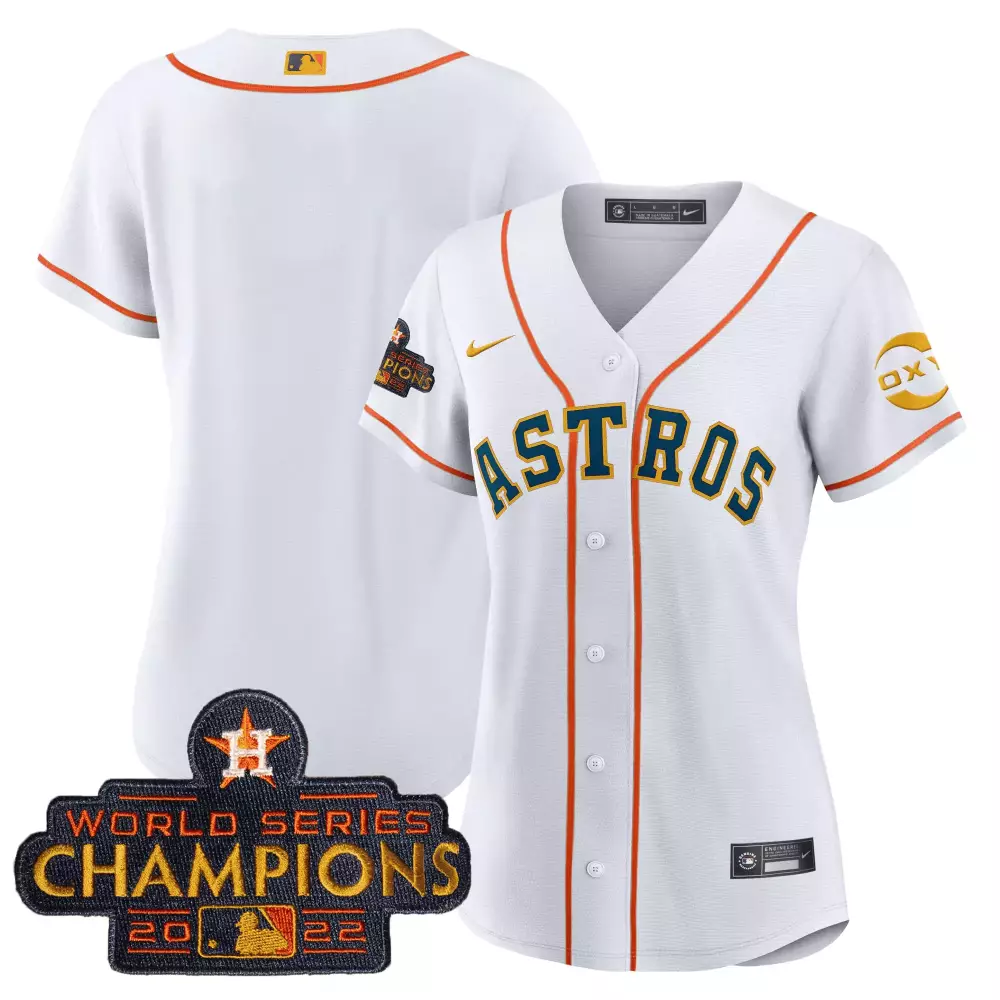 team women cool base houston astros special white gold 2022 world series champions patch jersey n all stitched