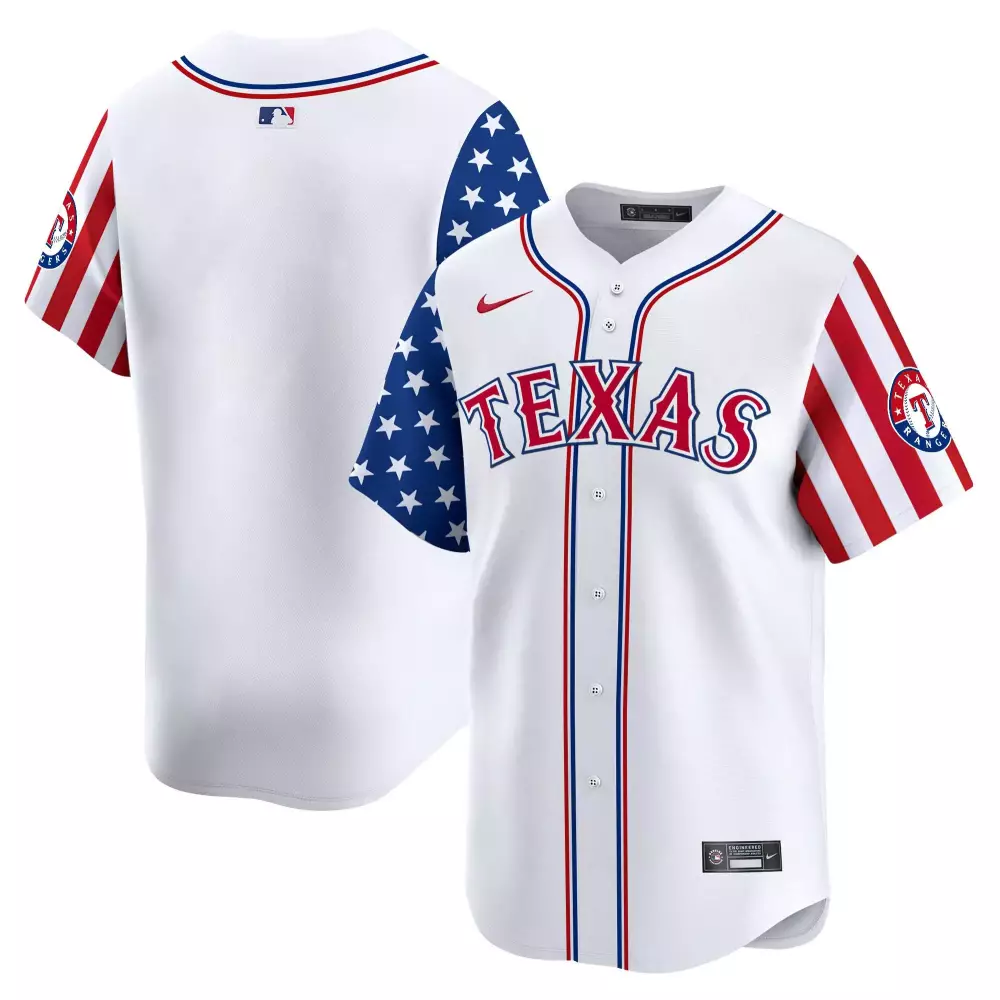team youth texas rangers 2024 independence day vapor premier limited jersey v2 all stitched