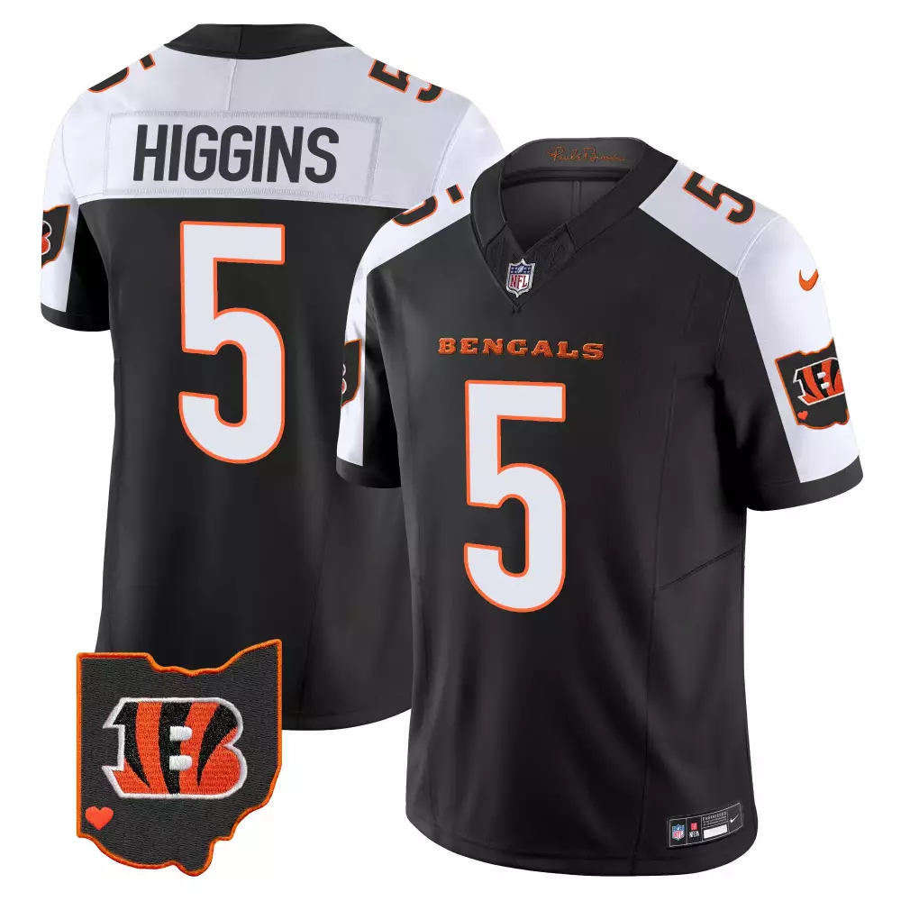 tee higgins alternate mens cincinnati bengals ohio patch gold vapor limited jersey all stitched