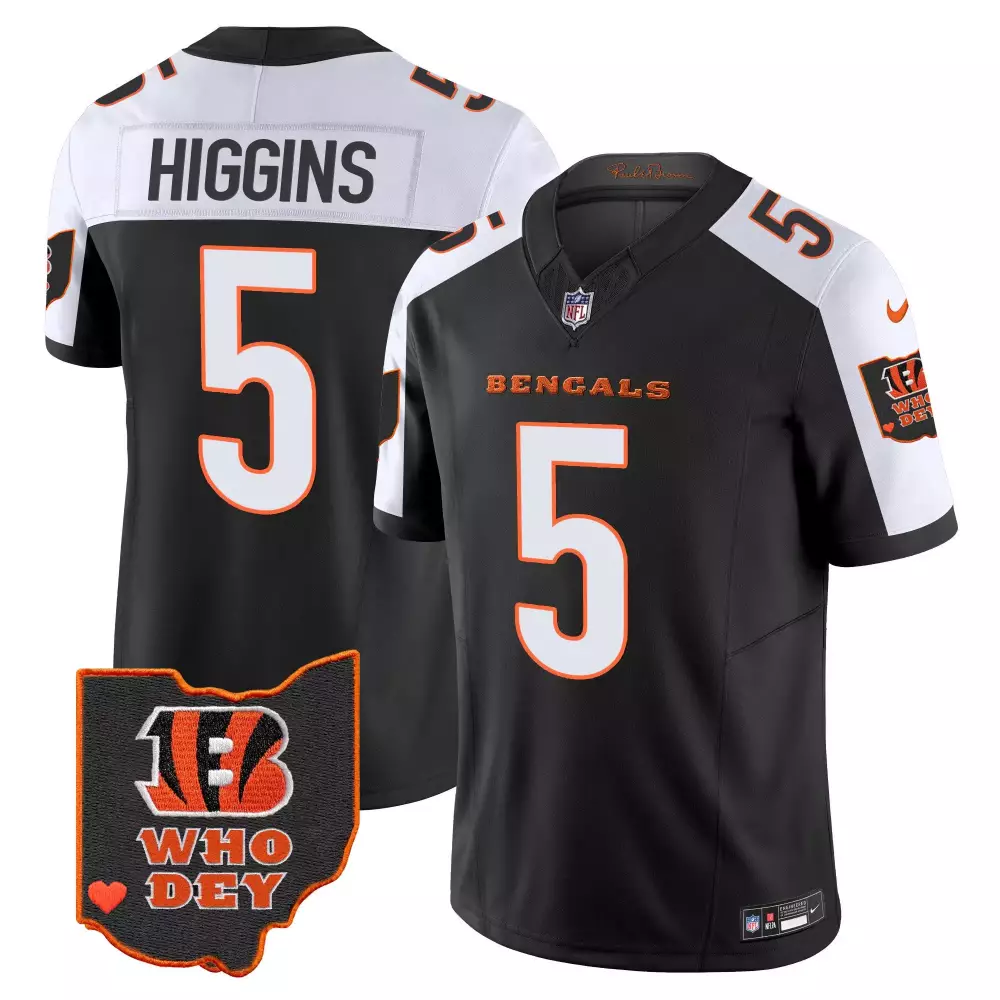 tee higgins alternate mens cincinnati bengals ohio patch gold vapor limited jersey all stitched