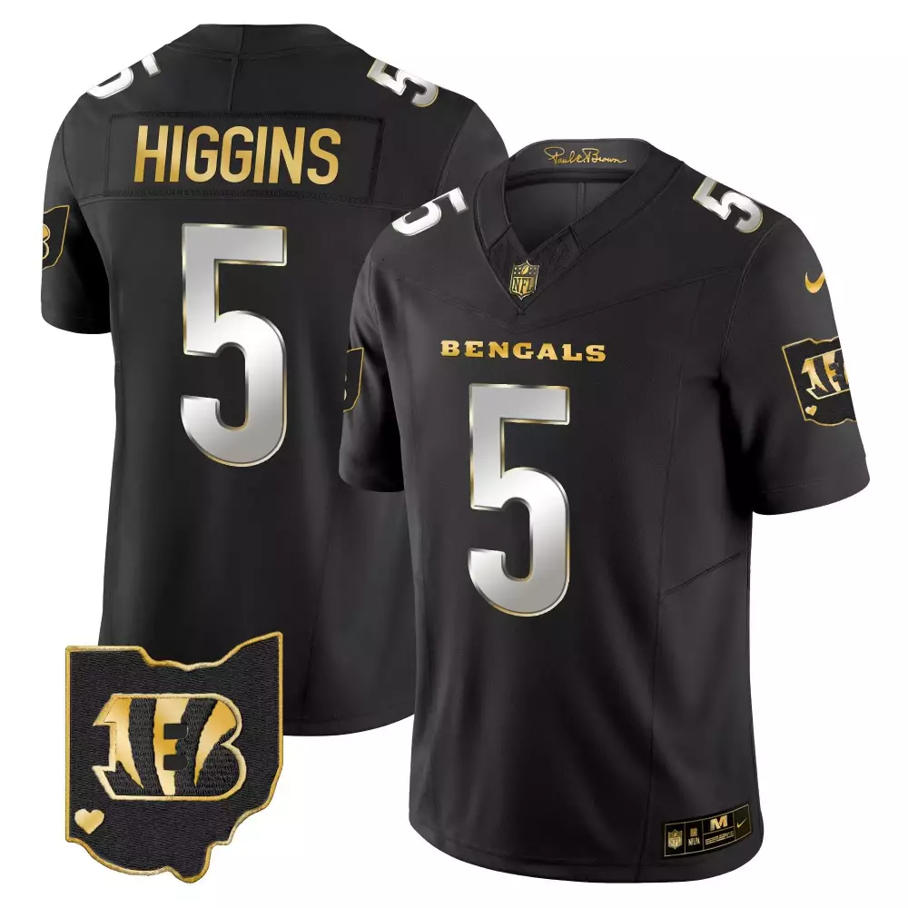tee higgins black gold youths cincinnati bengals player vapor limited jersey all stitched