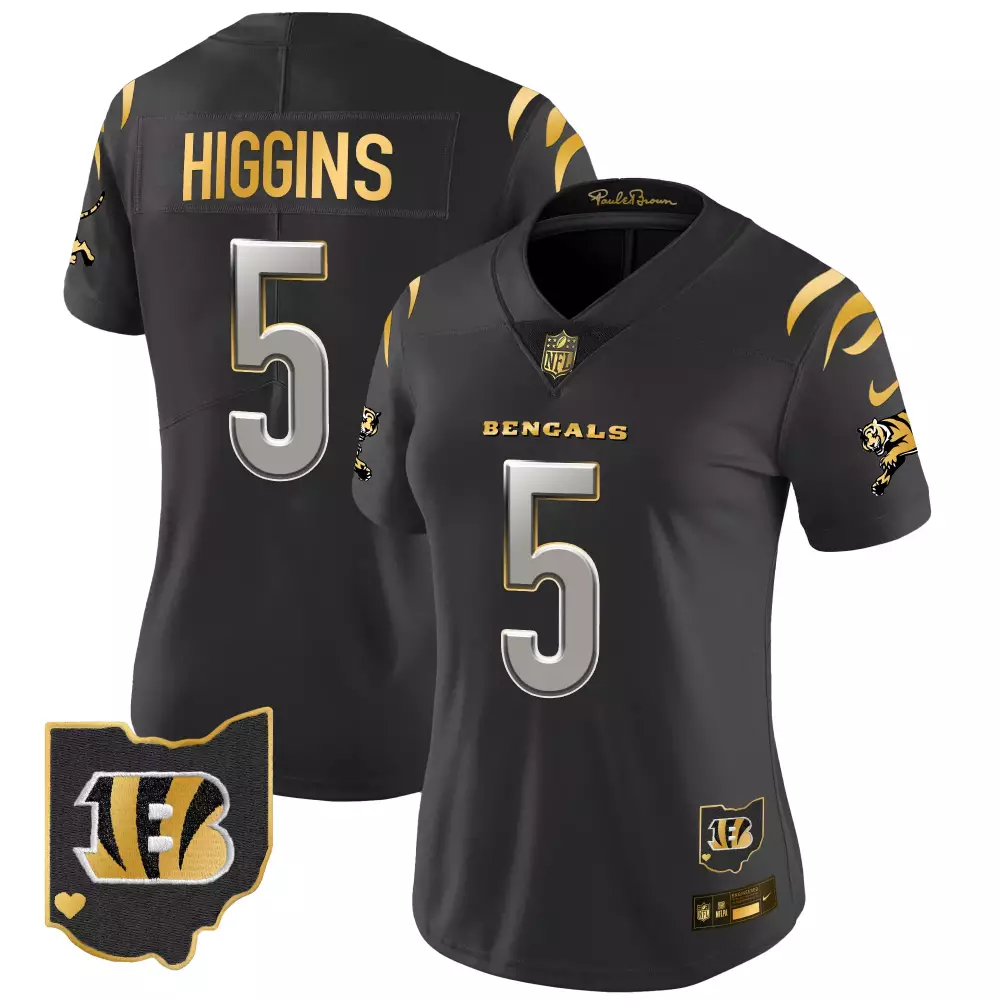 tee higgins black gold youths cincinnati bengals player vapor limited jersey all stitched