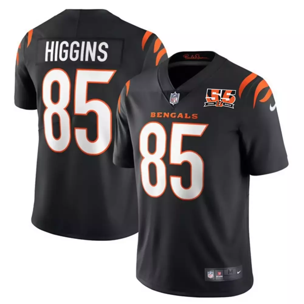 tee higgins black mens cincinnati bengals 2024 game jersey all stitched