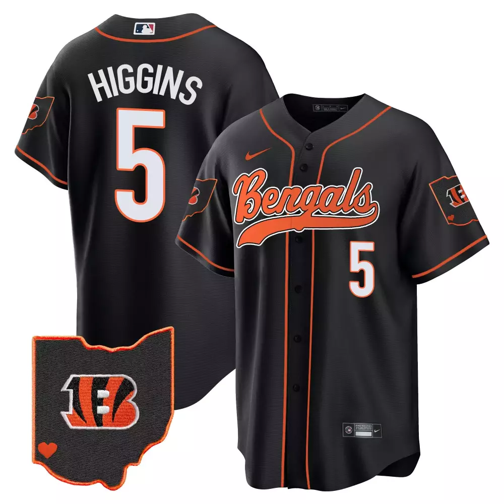 tee higgins black mens cincinnati bengals 2024 game jersey all stitched