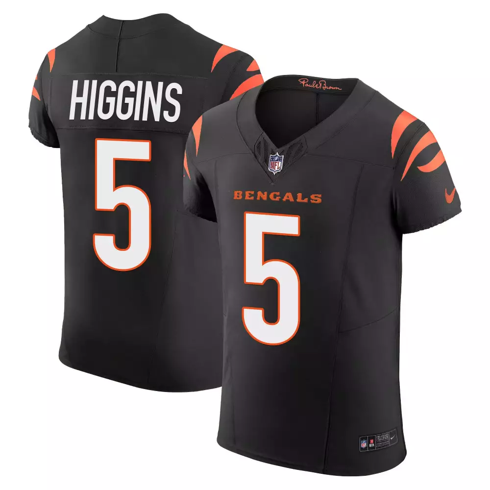 tee higgins black mens cincinnati bengals vapor elite jersey all stitched