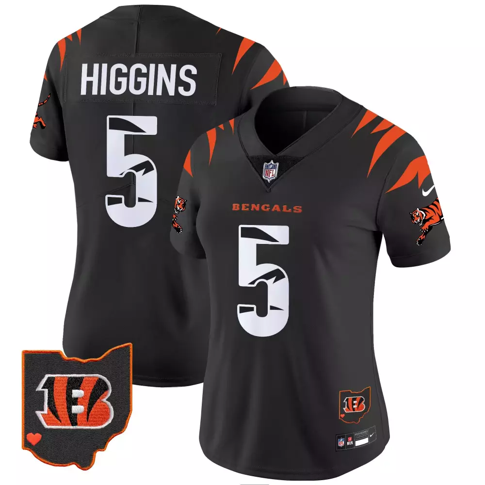 tee higgins black womens cincinnati bengals special vapor limited jersey all stitched