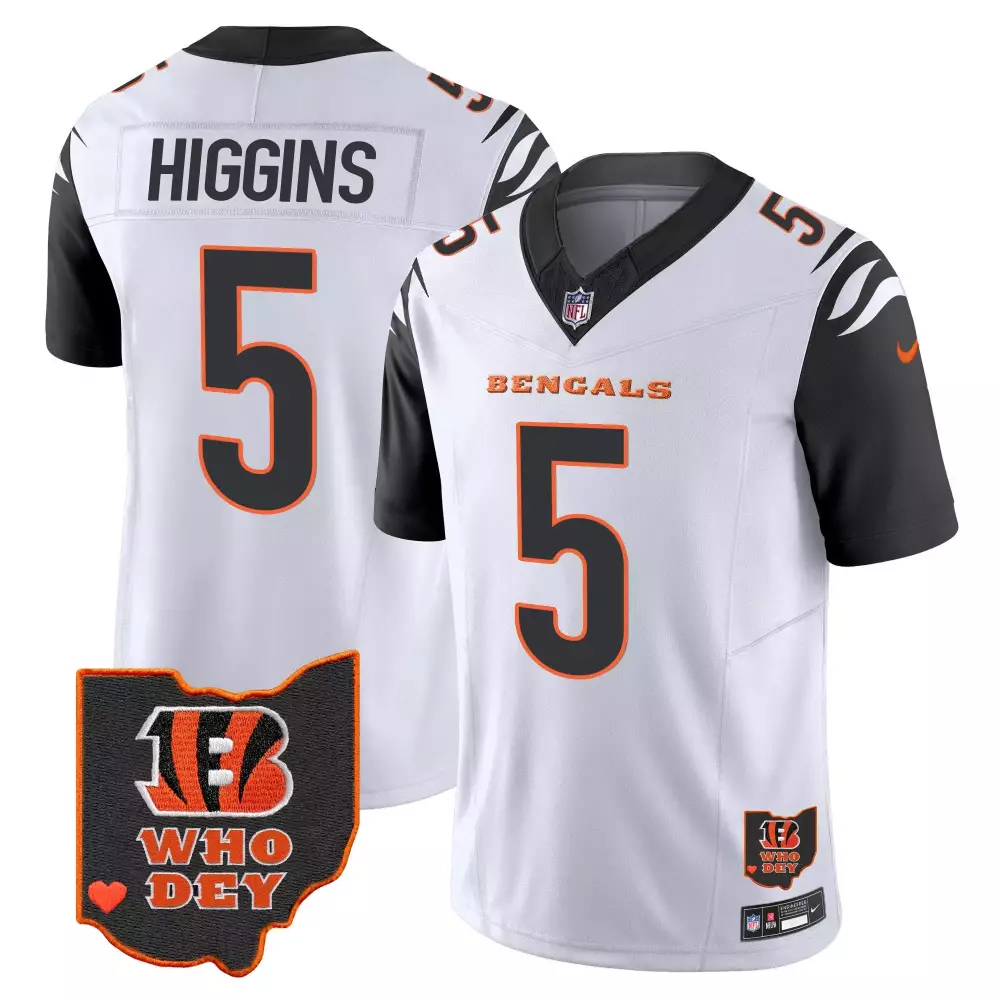 tee higgins color rush mens cincinnati bengals 55th 1968 2022 anniversary patch player vapor limited jersey all stitched