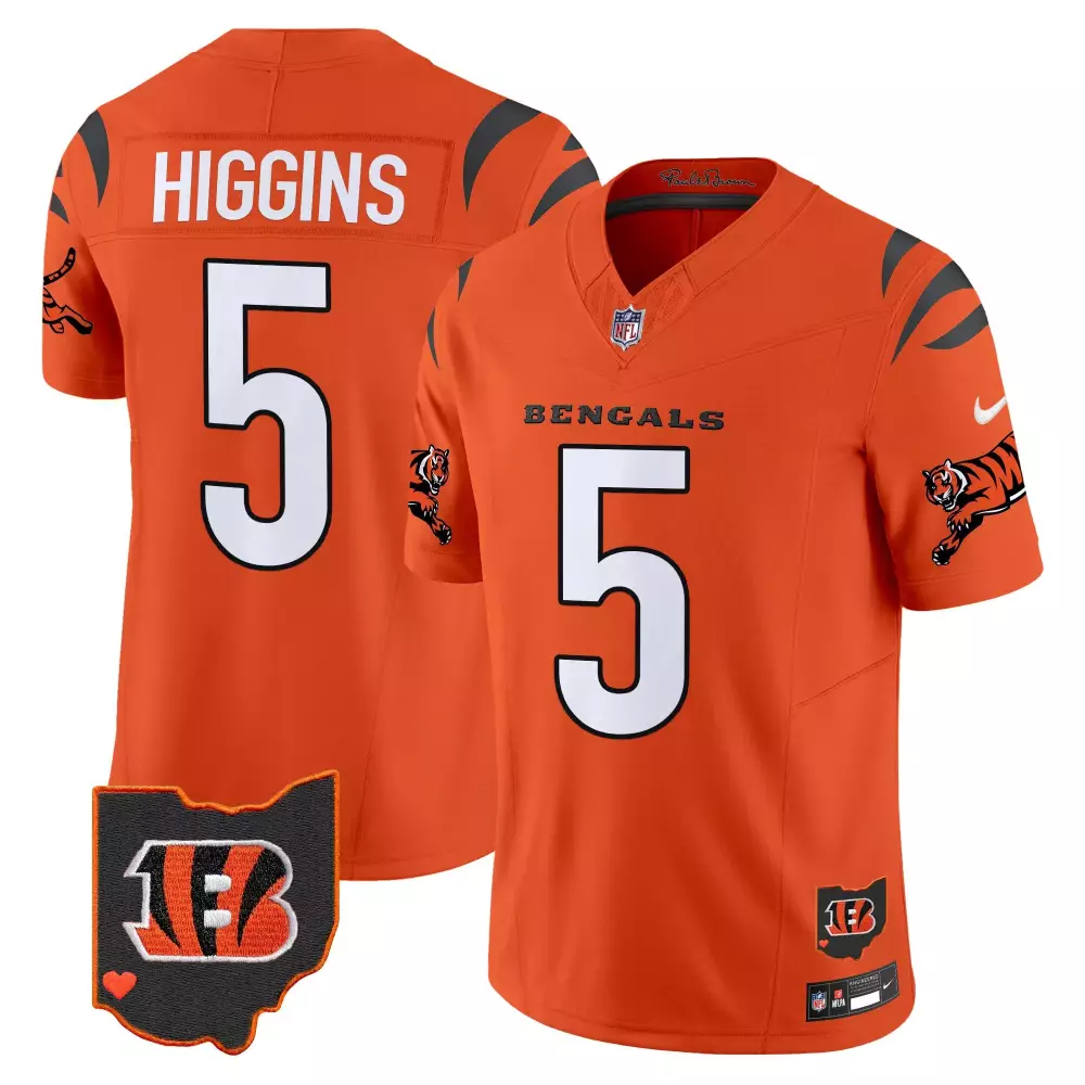 tee higgins men cincinnati bengals 2022 salute to service limited jersey olive all stitched