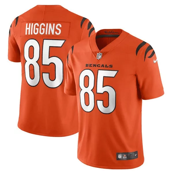 tee higgins orange mens cincinnati bengals ohio patch baseball jersey all stitched