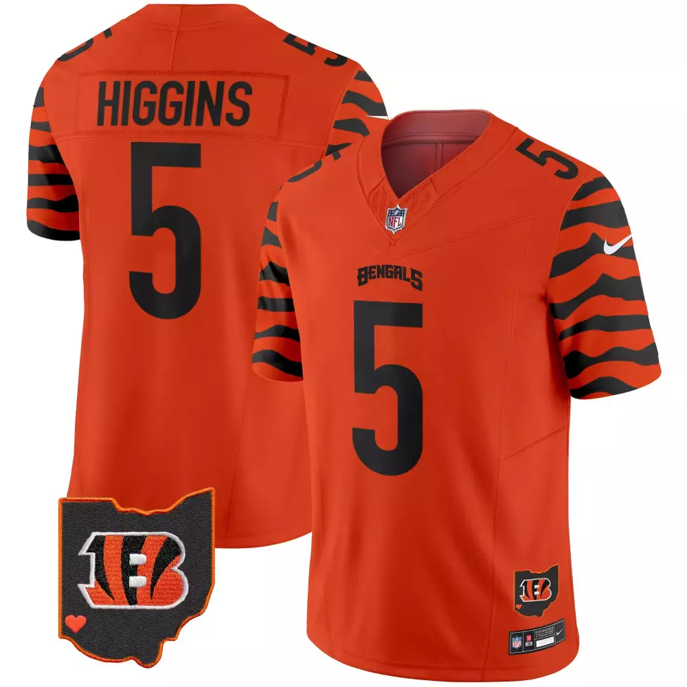 tee higgins orange mens cincinnati bengals special vapor limited jersey all stitched