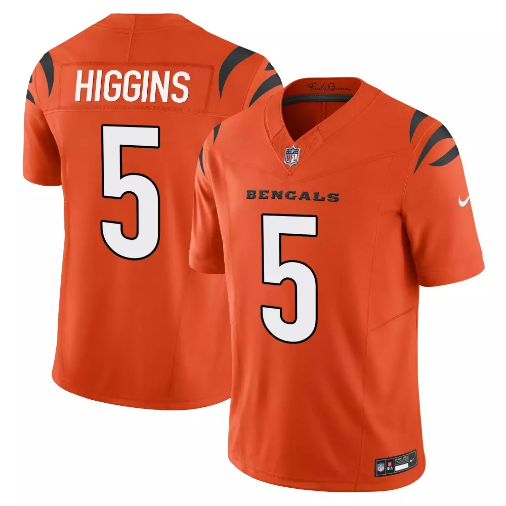 tee higgins orange mens cincinnati bengals special vapor limited jersey all stitched