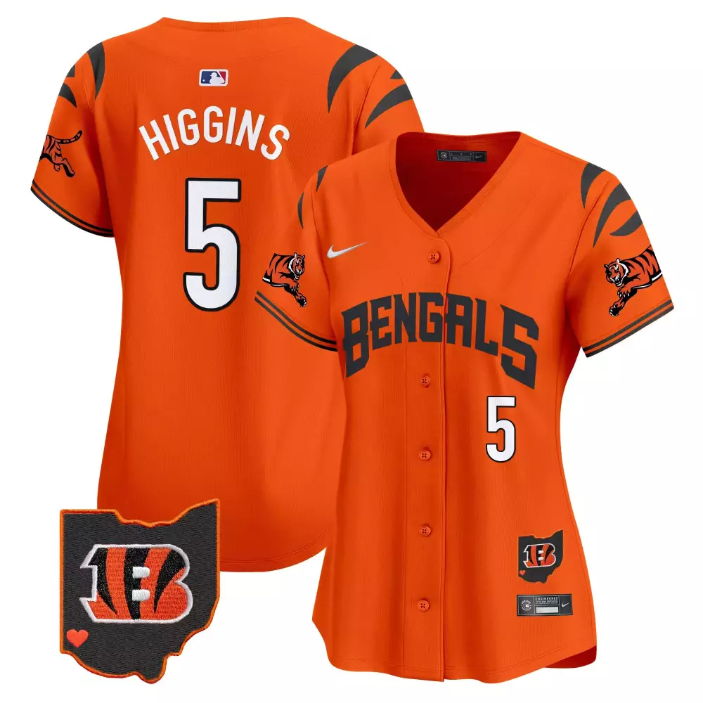 tee higgins orange womens cincinnati bengals vapor premier limited jersey all stitched