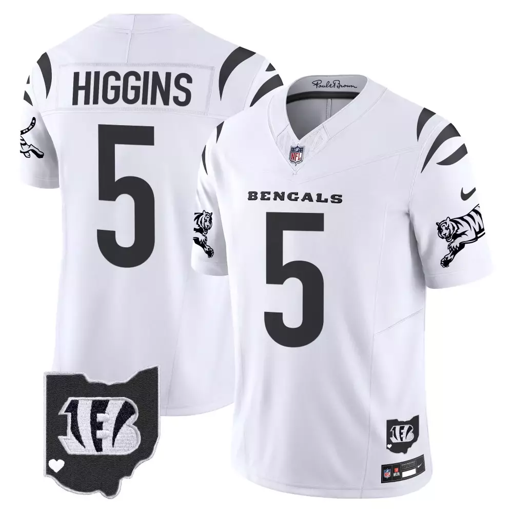 tee higgins white limited mens cincinnati bengals 2024 game jersey all stitched